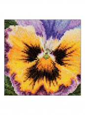 18-Piece Pansy On Aida Cross Stitch Kit Yellow/Purple/Brown reviews 18-Piece Pansy On Aida Cross Stitch Kit Yellow/Purple/Brown