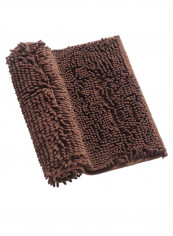 Washable Soft Bathroom Floor Mat Brown 70 x 140centimeter