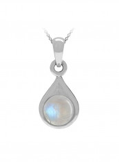 925 Sterling Silver Moonstone Studded Pendant Necklace
