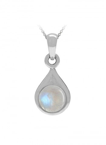 925 Sterling Silver Moonstone Studded Pendant Necklace