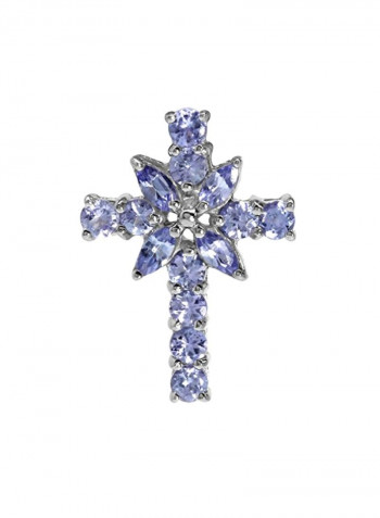925 Sterling Silver Tanzanite Studded Pendant