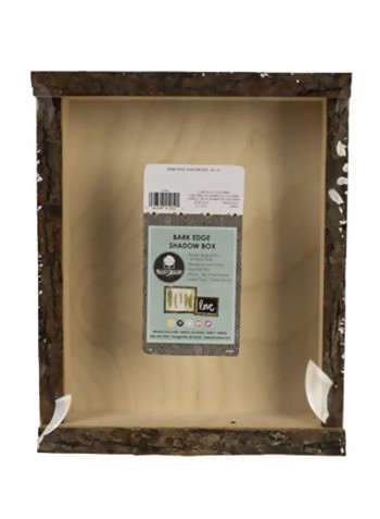 Natural Bark Edge Shadow Box Beige/Brown 3.6x9.4x11.4inch