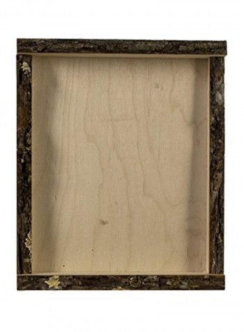 Natural Bark Edge Shadow Box Beige/Brown 3.6x9.4x11.4inch