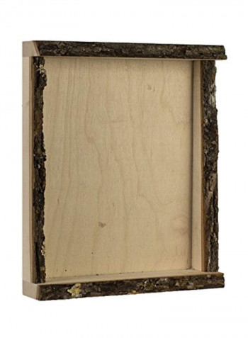 Natural Bark Edge Shadow Box Beige/Brown 3.6x9.4x11.4inch