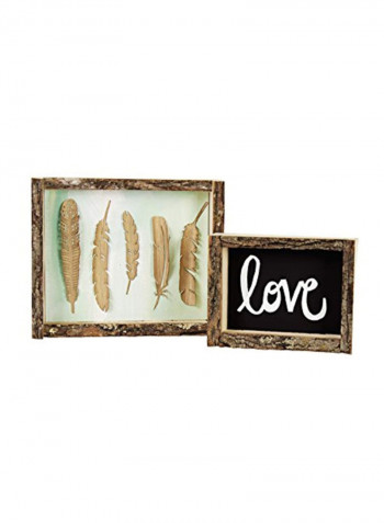 Natural Bark Edge Shadow Box Beige/Brown 3.6x9.4x11.4inch