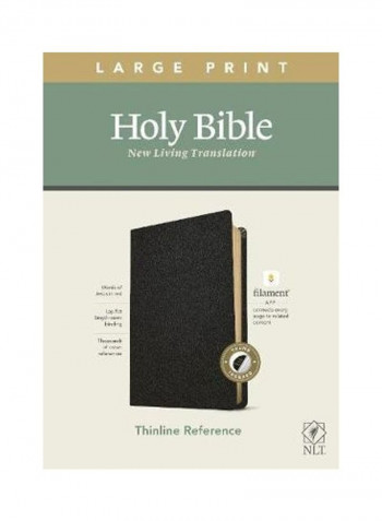 NLT Large Print Thinline Reference Bible, Filament Enabled Edition (Red Letter, Genuine Leather, Black, Indexed) Hardcover