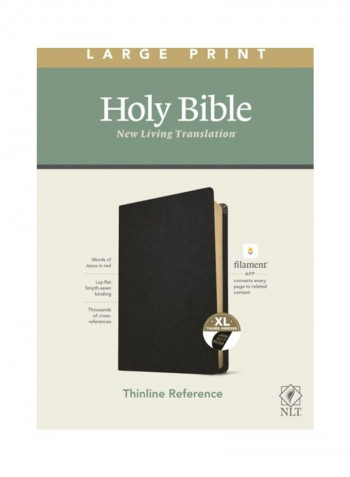 NLT Large Print Thinline Reference Bible, Filament Enabled Edition (Red Letter, Genuine Leather, Black, Indexed) Hardcover