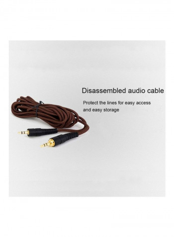 Over-Ear Stereo Wired Headphones Brown/Black