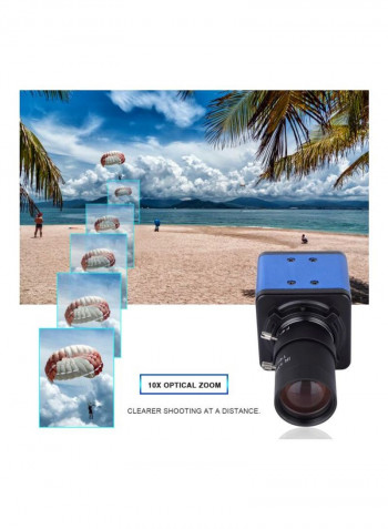 1080P Full HD Webcam With Mic 12.6x5x5centimeter Blue/Black
