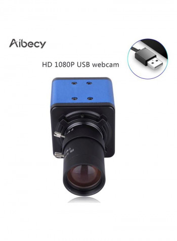 1080P Full HD Webcam With Mic 12.6x5x5centimeter Blue/Black