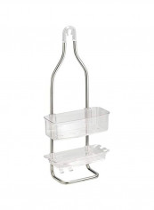 Aluminium Shower Caddy Silver/Clear 12x23.4x10.7inch