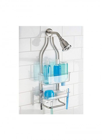 Aluminium Shower Caddy Silver/Clear 12x23.4x10.7inch