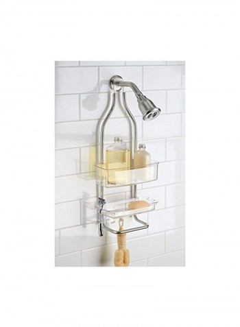 Aluminium Shower Caddy Silver/Clear 12x23.4x10.7inch