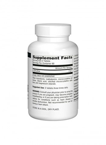 L-Citrulline 1000mg Dietary Supplement - 120 Tablets