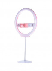 LED Ring Light With Stand 27.5x26.7x1.8cm Pink/Purple