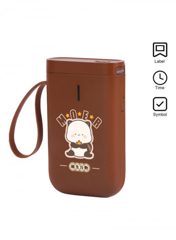 Portable Thermal Label Printer Brown