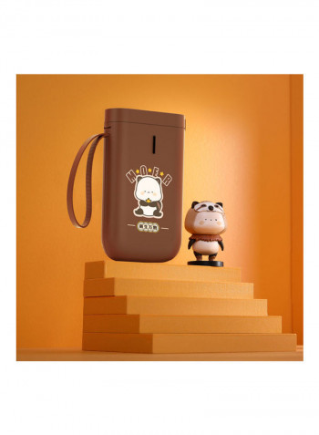 Portable Thermal Label Printer Brown