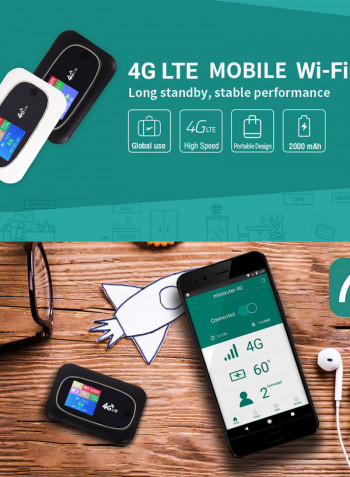 4G LTE CAT4 150Mbps Mobile WiFi Portable Hotspot Portable Wireless Black