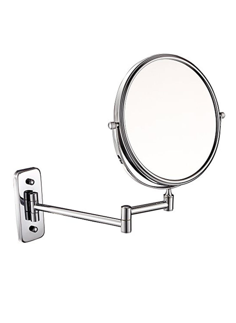 Double-Sided Wall Mount Makeup Mirror Silver