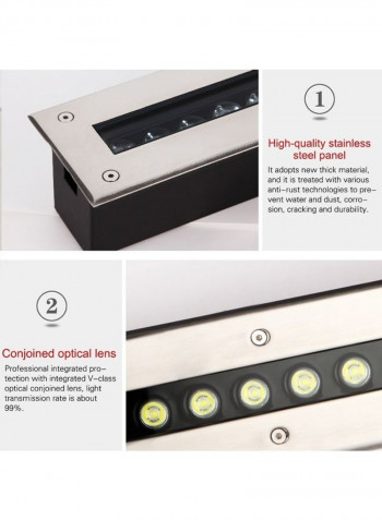36W LED Outdoor Rectangular Embedded Buried Lamp White Light 100 x 10 x 10centimeter
