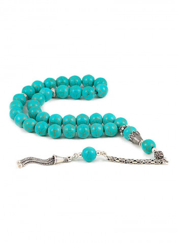 Howlite Turquoise Prayer Beads with Sterling Silver components