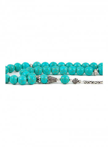 Howlite Turquoise Prayer Beads with Sterling Silver components