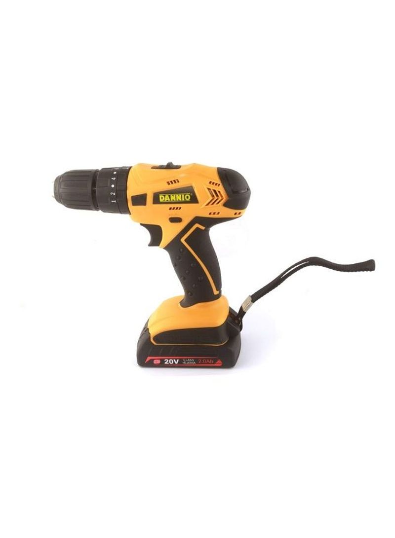 20V Lithium-ion Cordless Driver Drill Yellow 20millimeter