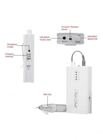 Rechargeable Nail Drill Machine Kit Multicolour