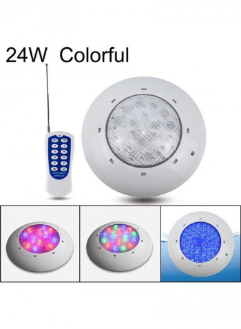 24W LED Underwater Light with Remote Control Multicolour 29 x 29 x 8centimeter