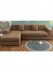 Solid Pattern Sofa Slipcover Brown 235 x 300centimeter