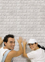 3D Waterproof Self-Adhesive Wallpaper Grey