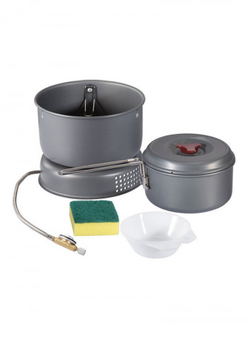 7-Piece Windproof Boiler Cradle Pot Stove Base Bowl Dish Sponge Set 26.5 x 16 x 26.5سم