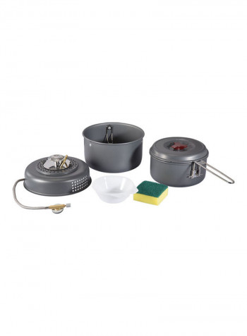 7-Piece Windproof Boiler Cradle Pot Stove Base Bowl Dish Sponge Set 26.5 x 16 x 26.5سم