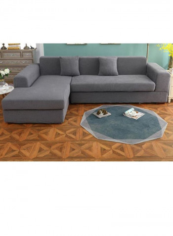 European Style Comfy Sofa Slipcover Grey 235-300centimeter