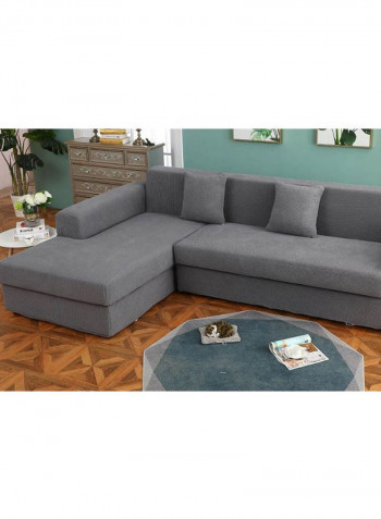 European Style Comfy Sofa Slipcover Grey 235-300centimeter