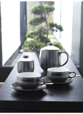Jet Stripes Design Tea Plate Grey/White