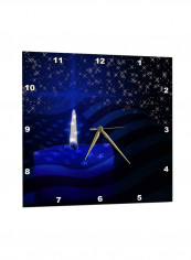 American Flag And Candle Printed Wall Clock Multicolour 10 x 11inch