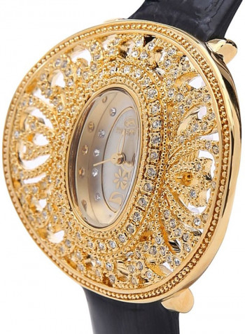 Women's 22K Gold Plated With Crystal Analog Watch P-21695