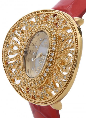 Women's 22K Gold Plated With Crystal Analog Watch P-21695
