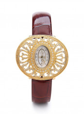 Women's 22K Gold Plated With Crystal Analog Watch P-21695