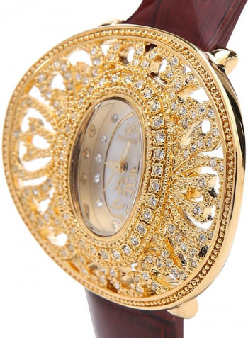 Women's 22K Gold Plated With Crystal Analog Watch P-21695