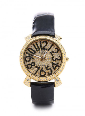 Women's 22K Gold Plated With Crystal Analog Watch P-21758
