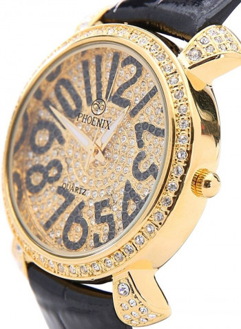Women's 22K Gold Plated With Crystal Analog Watch P-21758