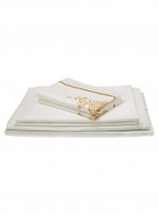 6-Piece Sah Eco Large Duvet Set Cotton White/Gold 280 x 280centimeter