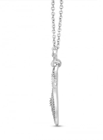 925 Sterling Silver Cubic Zirconia Studded Pendant Necklace.