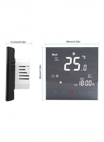 LCD Display Touch Screen Temperature Controller White/Grey 86x86x13.3millimeter