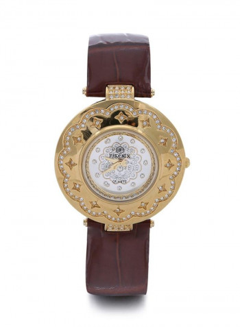 Women's 22K Gold Plated With Crystal Analog Watch P-21629