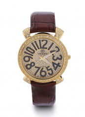 Women's 22K Gold Plated With Crystal Analog Watch P-21758