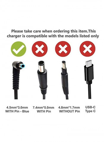 19.5V AC/DC Power Supply Adapter BLACK