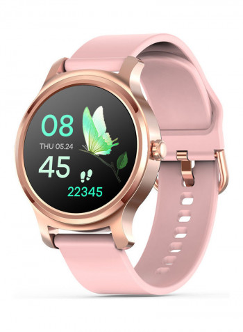 SMA-R2 Smart Watch Round Touch Screen Silicone With IP67 Pink